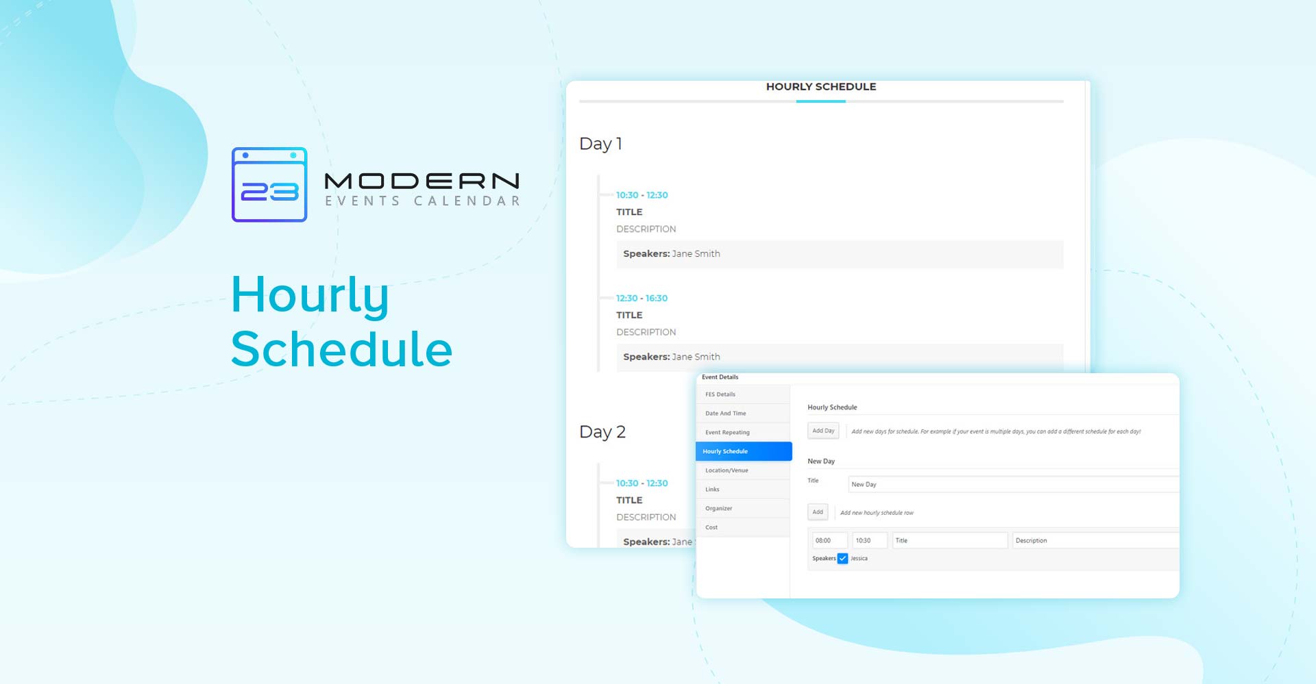 Hourly Schedule in WordPress modern Event Calendar