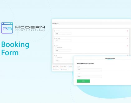 booking form in modern Event Calendar