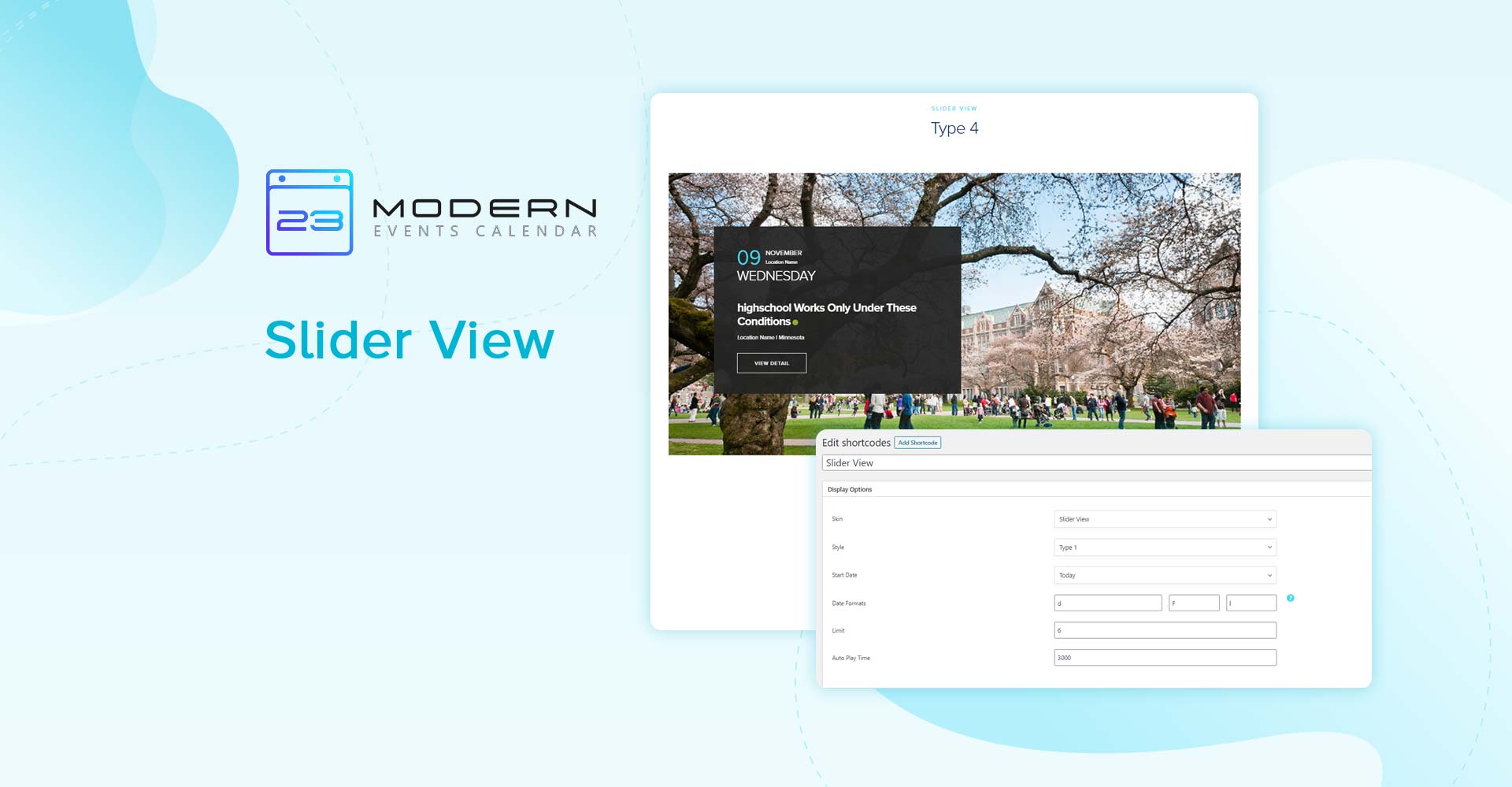 Slider View Skin In Modern Event Calendar