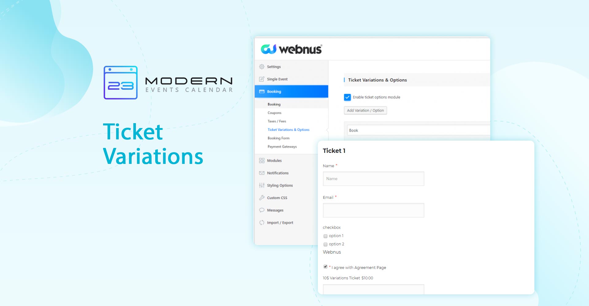 Ticket Variations in Modern event calendar plugin WordPress