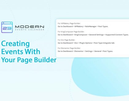 Create Events With Your Page Builder MEC plugin WordPress
