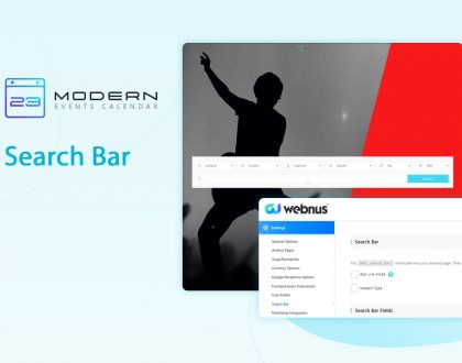 search bar in WordPress modern Event Calendar