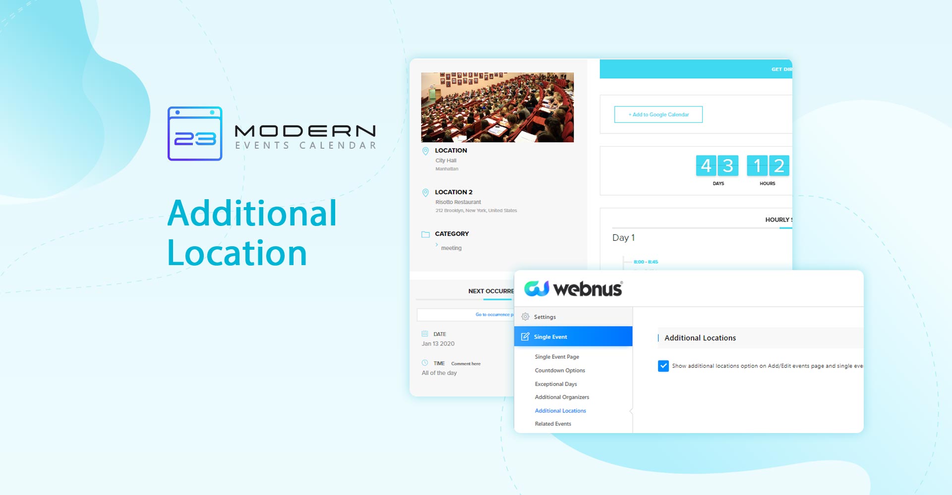 Additional Locations And Organizers in MEC plugin