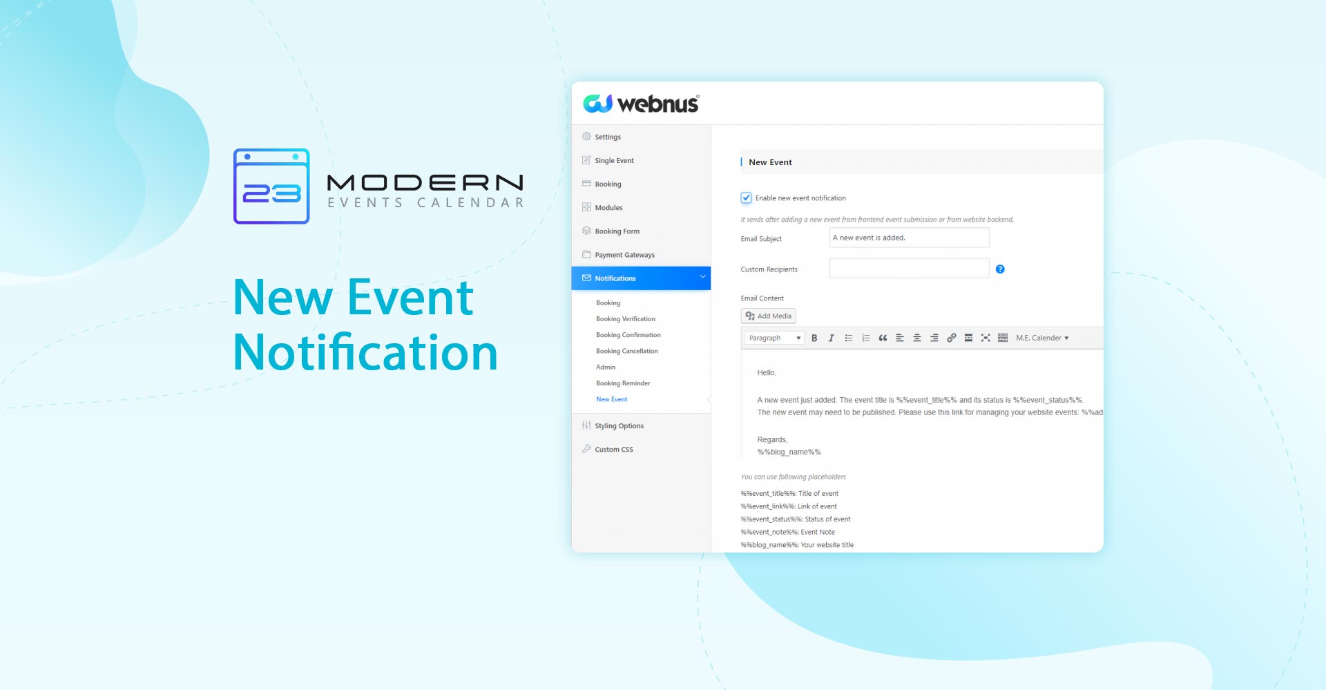 New Event Notification in MEC plugin