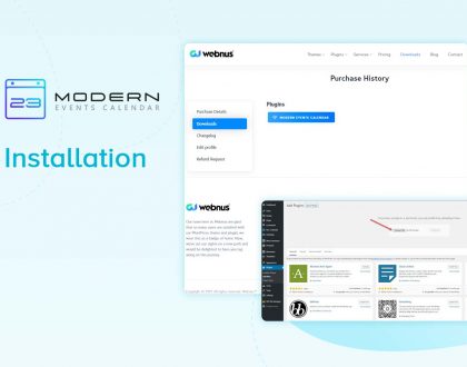 Installation Of Modern Event Calendar