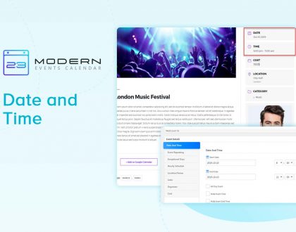 Date and Time in WordPress Modern Event Calendar