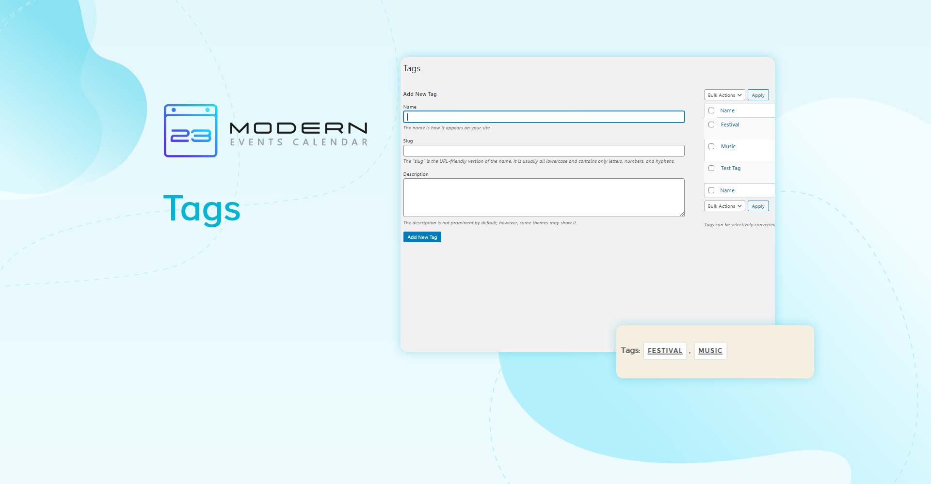 defining tags in MEC plugin