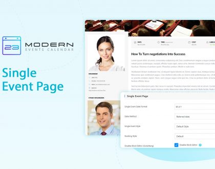 Single Event Page in MEC plugin