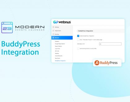 BuddyPress Integration With Modern Event Calendar