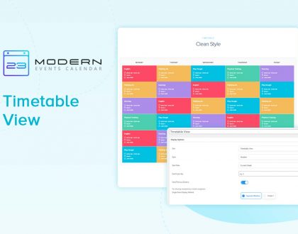 Timetable View Skin In Modern Event Calendar