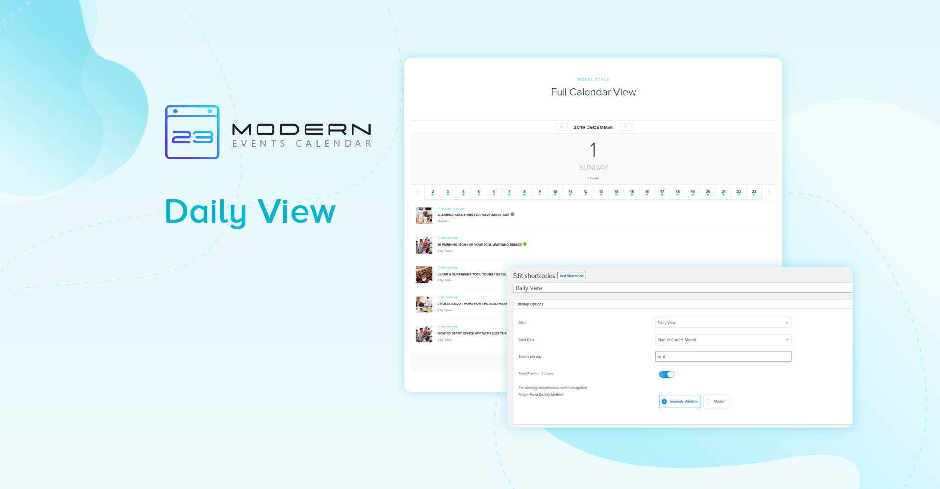 Daily View Skin In Modern Event Calendar