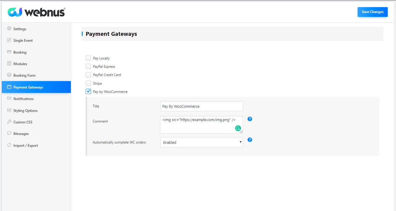 Woocommerce integration with MEC plugin