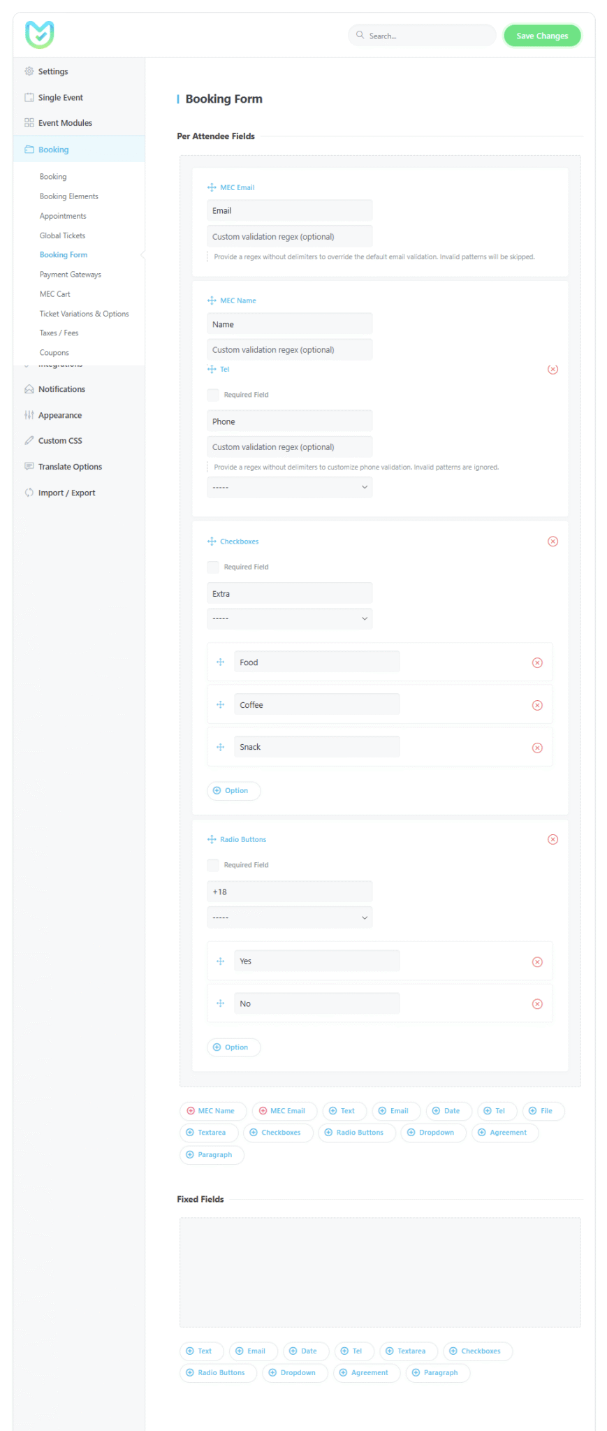 Booking Settings - MEC Knowledgebase