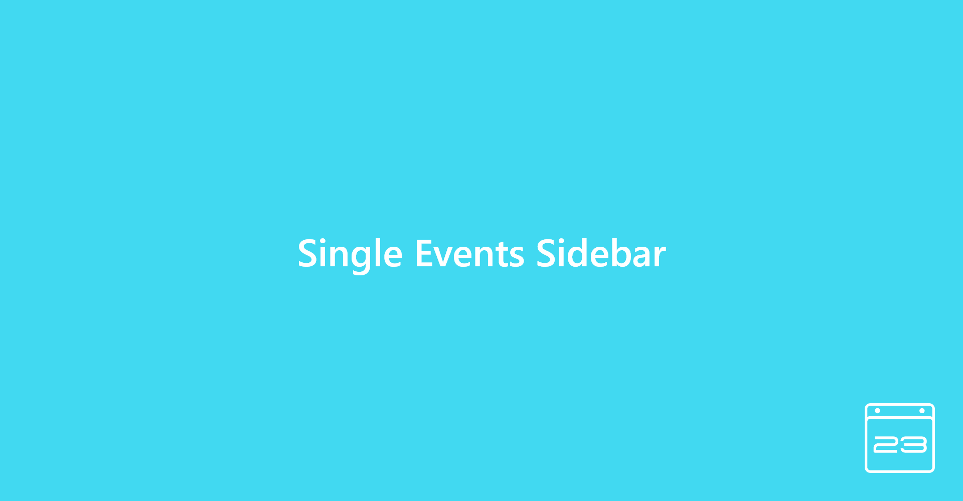 Single Events Sidebar - WordPress Event Calendar