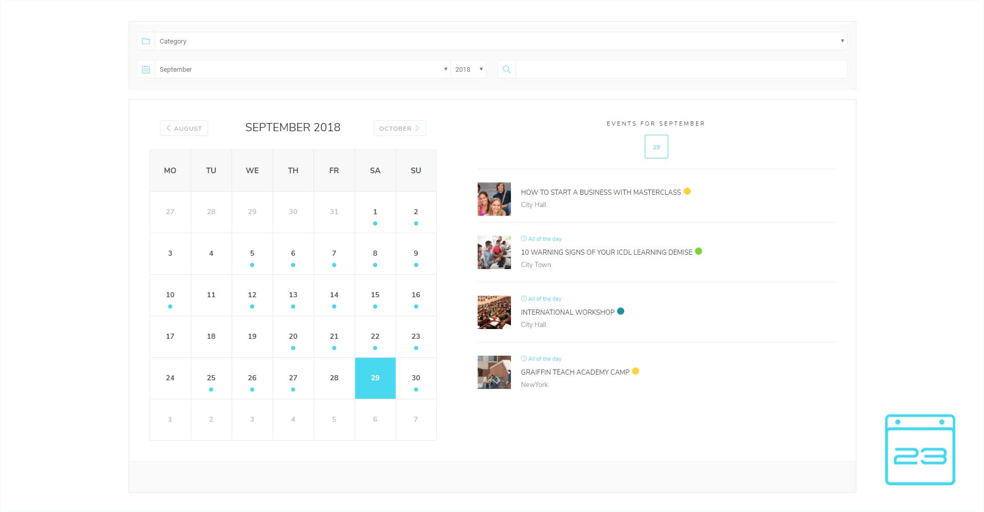 Events Calendar - WordPress Event Calendar