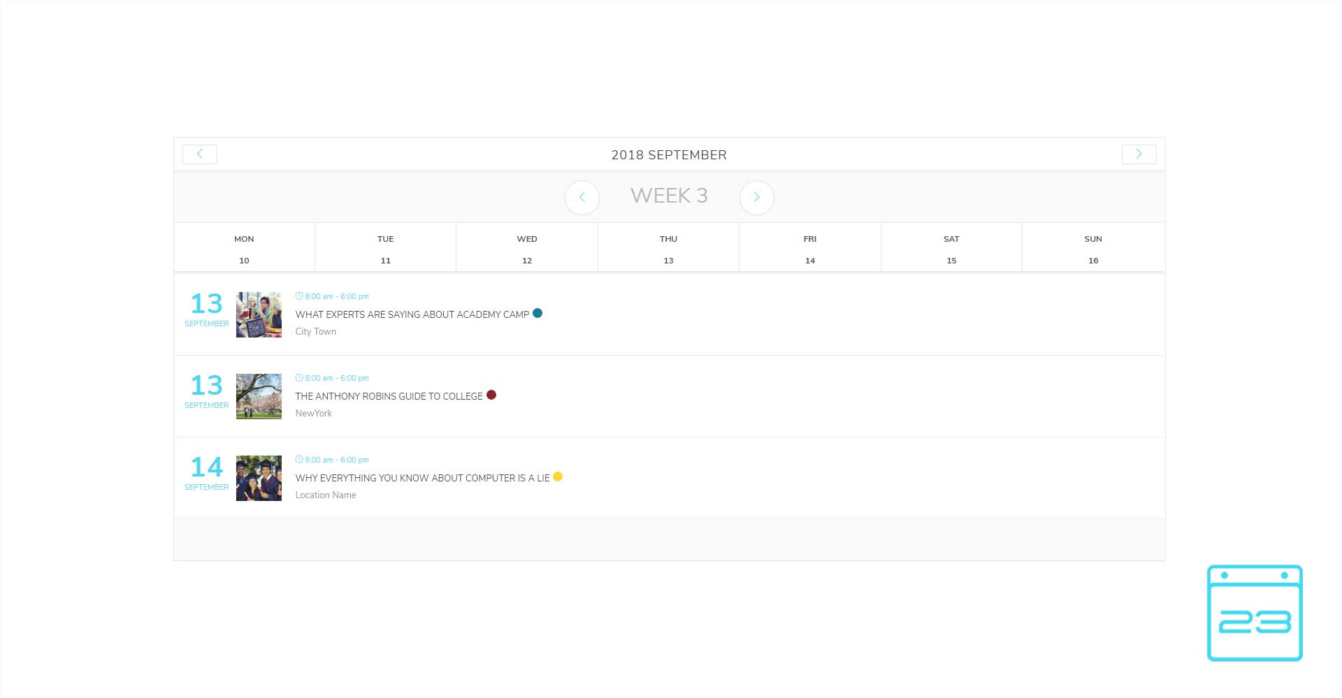 Events Calendar - WordPress Event Calendar