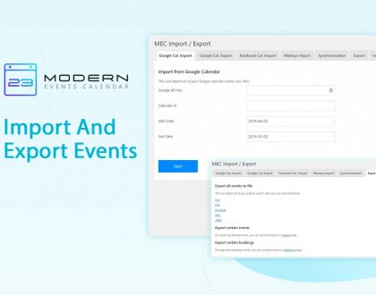Import And Export Events in MEC plugin