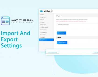 Import And Export Settings in MEC plugin