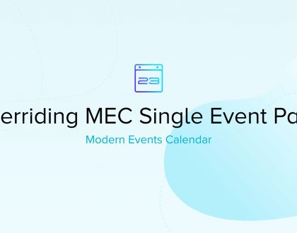 Overriding Modern event calendar Single Event Page