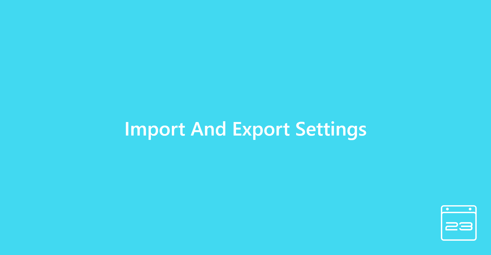 Import and Export Settings - WordPress Event Calendar