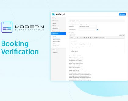 Booking Verification Notification in MEC plugin