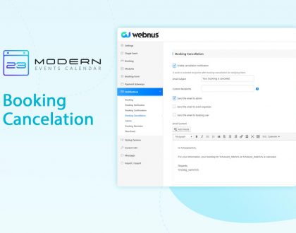 Booking Cancellation Notification in MEC plugin