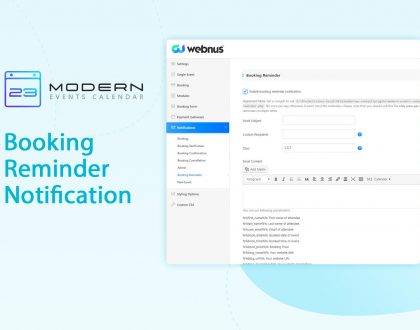 Booking Reminder Notification in MEC plugin