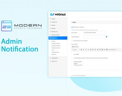 Admin Notification in MEC plugin