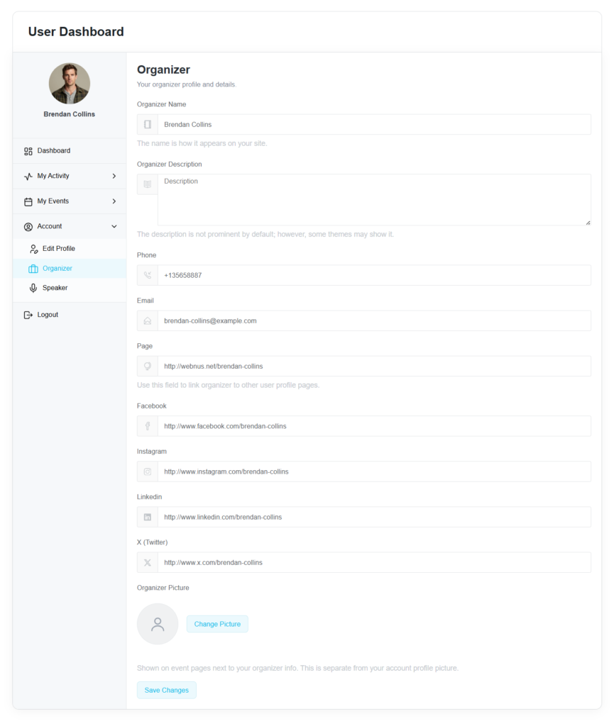 User Dashboard Addon