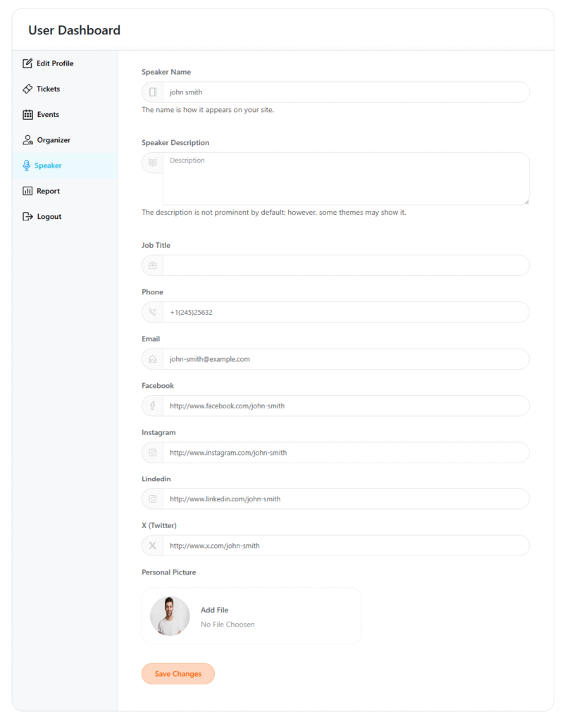 User Dashboard Addon