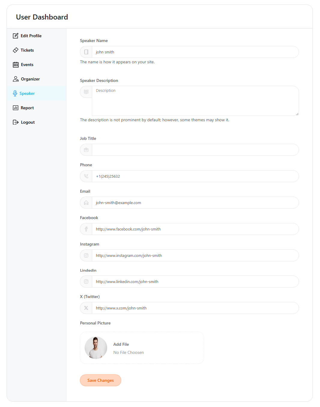 User Dashboard Addon