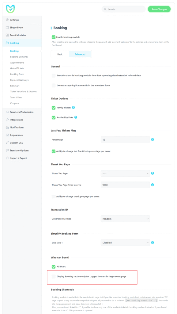User Dashboard Addon