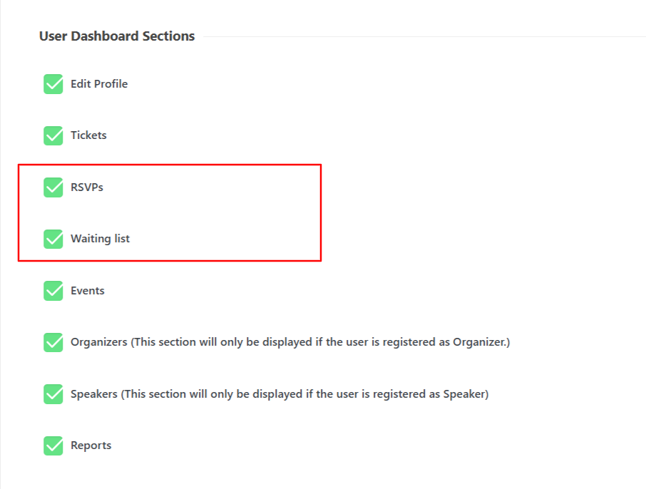User Dashboard Addon