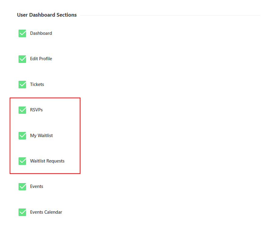 User Dashboard Addon