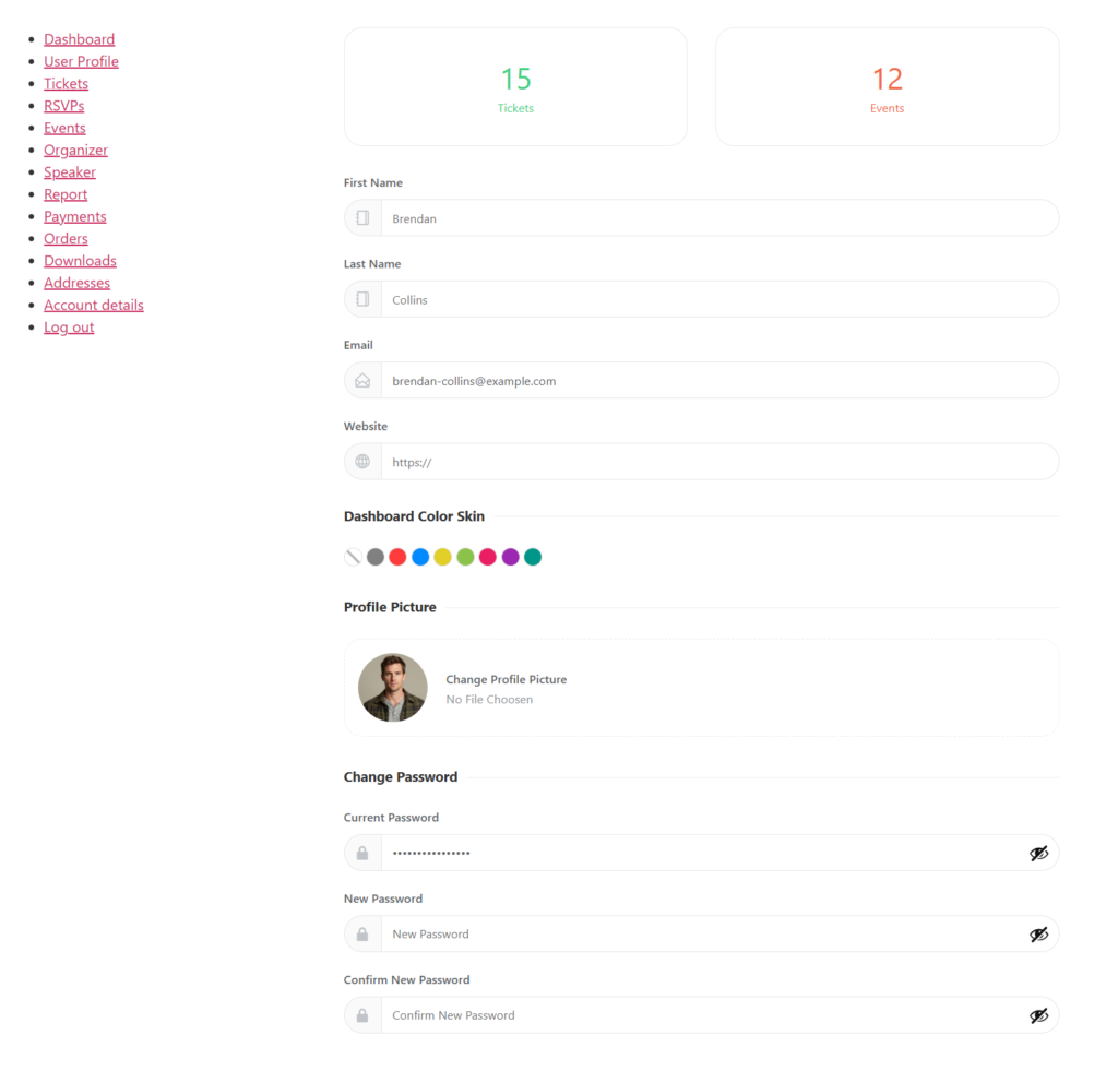 User Dashboard Addon
