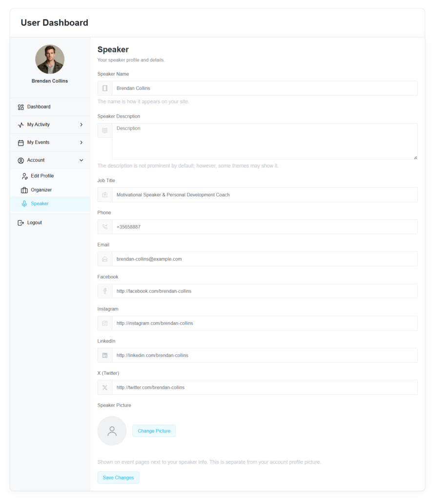 User Dashboard Addon