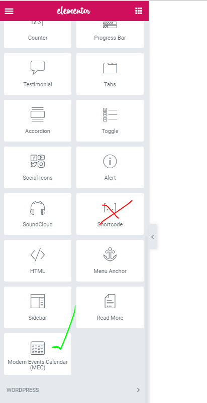 7642726714 - Elemenetor Content Area Was Not Found Issue Content Area Was Not Found in Your Page while using modern event calendar