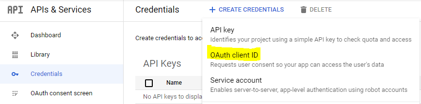 oauth client id - Add Events to Google Calendar