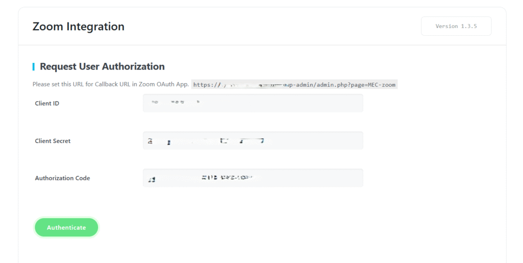 Zoom Integration Addon