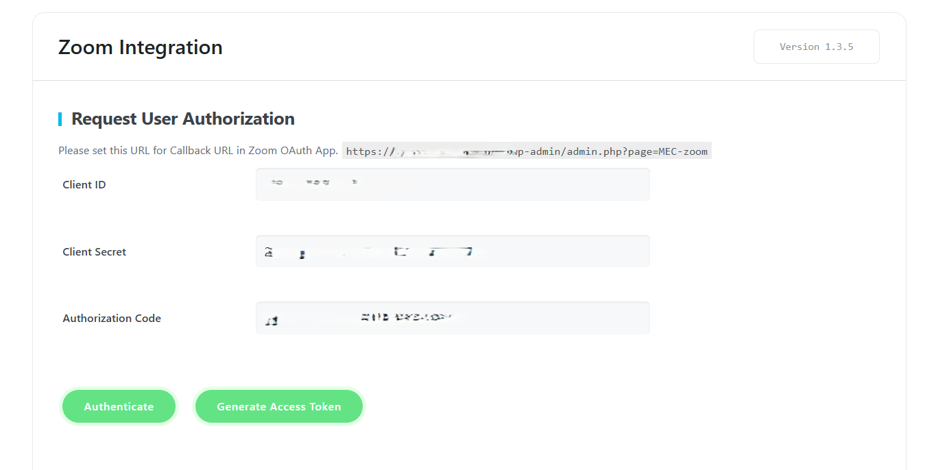 Zoom Integration Addon
