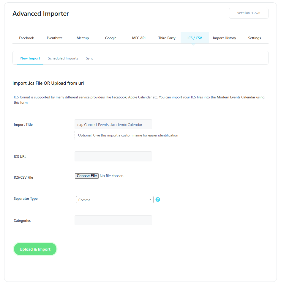 Advanced Importer ics csv - Advanced Importer Addon Advanced Importer Addon