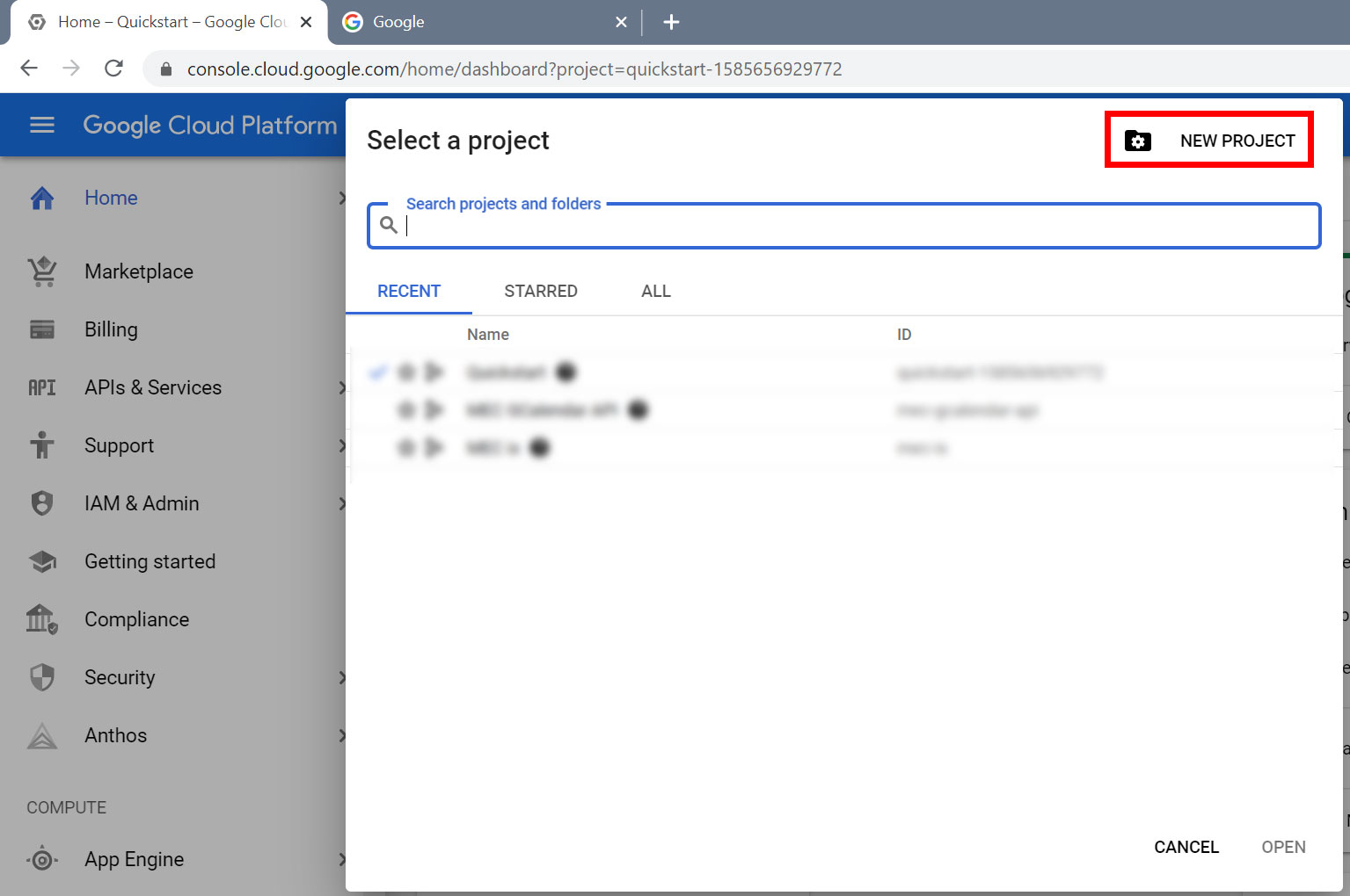 Creating Google Calendar API Key MEC Knowledgebase