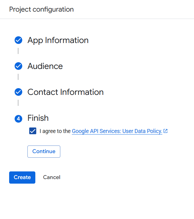 Creating Google Calendar API Key