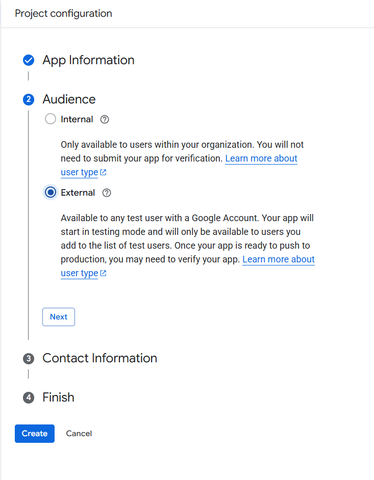 Creating Google Calendar API Key