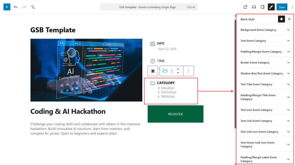 Gutenberg Single Builder Addon
