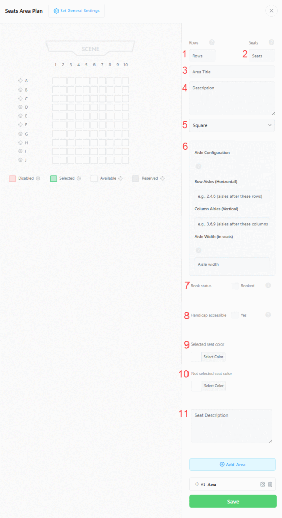 Seats Area Plan 1 2 - Event Seat Addon