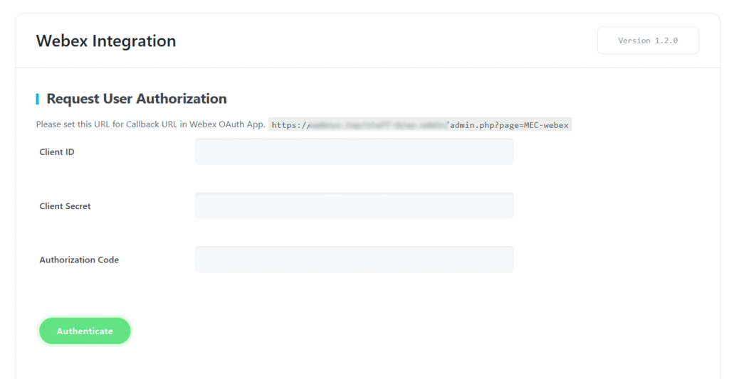Webex Integration Addon