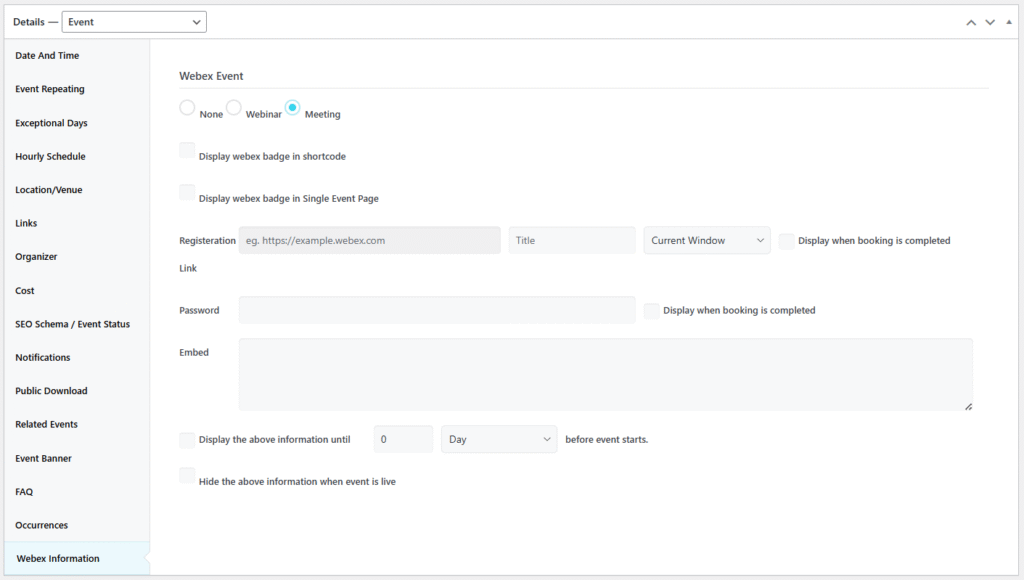 Webex Integration Addon