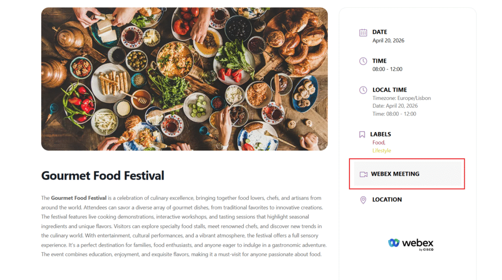 Webex Integration Addon