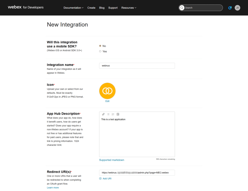 Webex Integration Addon
